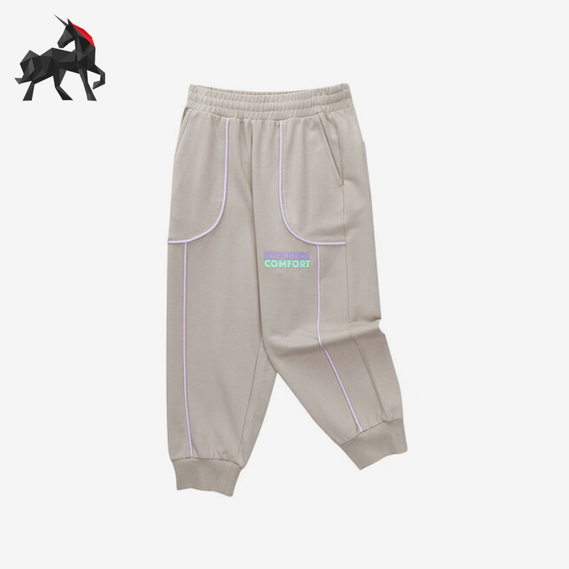Skechers/斯凯奇正品夏季女童简约休闲舒适运动针织长裤