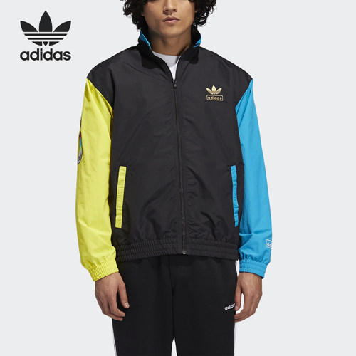 Adidas/阿迪达斯正品三叶草男士拉链复古立领防风运动外套GL5136