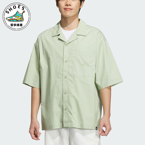 Adidas/阿迪达斯正品夏季男士宽松运动休闲经典翻领衬衫JL6056