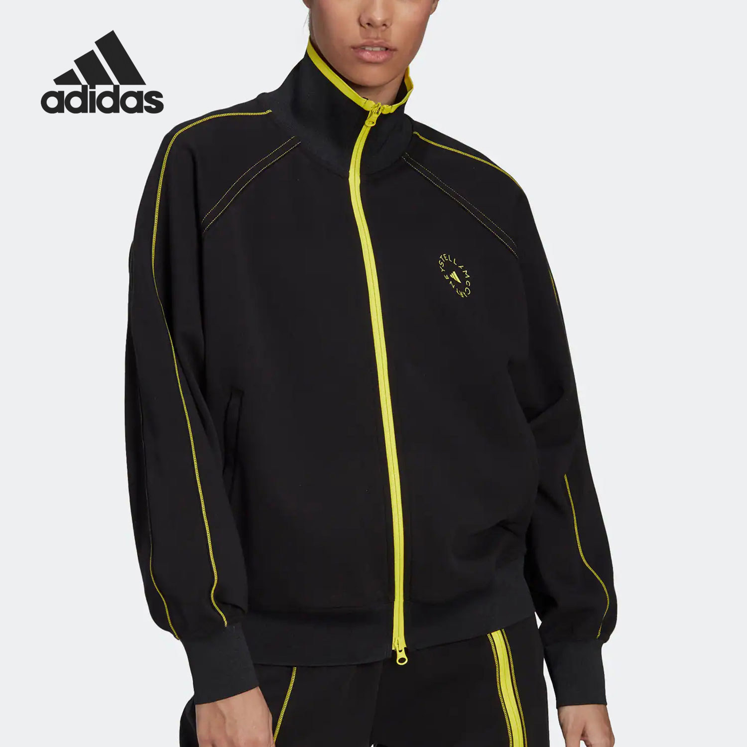 Adidas/阿迪达斯正品运动女士字母印花宽松夹克外套HT0084,运动服/休闲服装,运动茄克/外套,淘宝优惠券,粉丝福利购,淘宝优惠卷