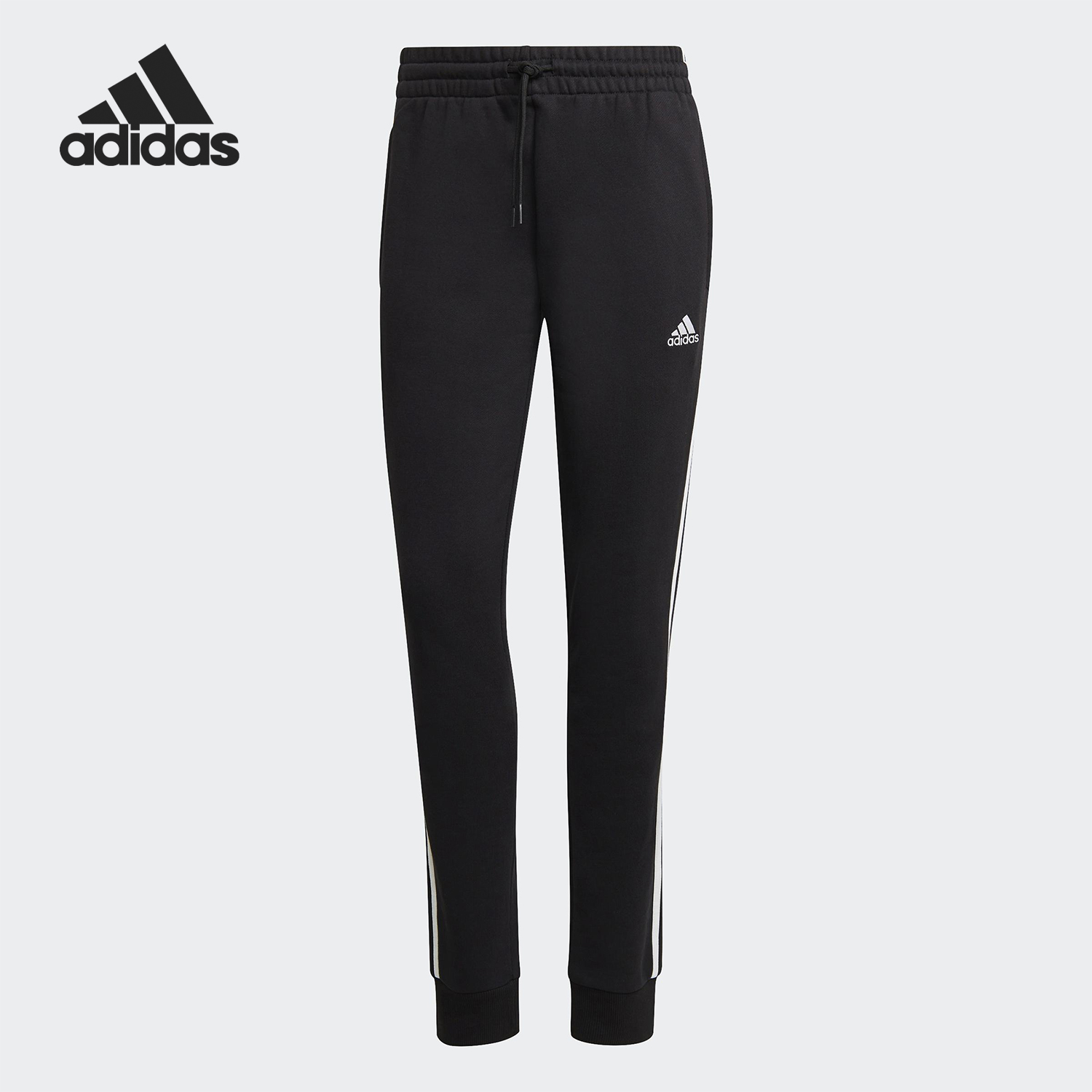 Adidas/阿迪达斯正品CUFF女士运动侧面经典三条纹针织长裤IC8770