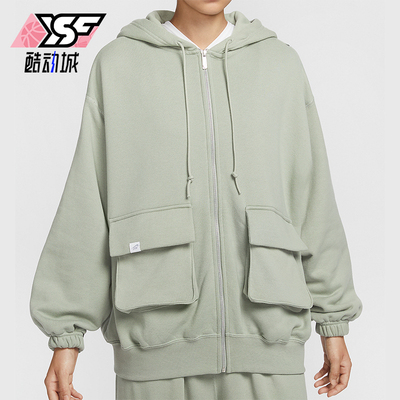 耐克女士口袋连帽宽松休闲外套