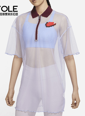 Nike/耐克正品2025女士日常翻领套头透气网纱连衣裙DD4526-580