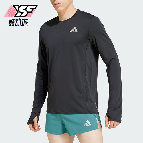 Adidas/阿迪达斯正品新款男士跑步运动休闲圆领长袖T恤JD1742