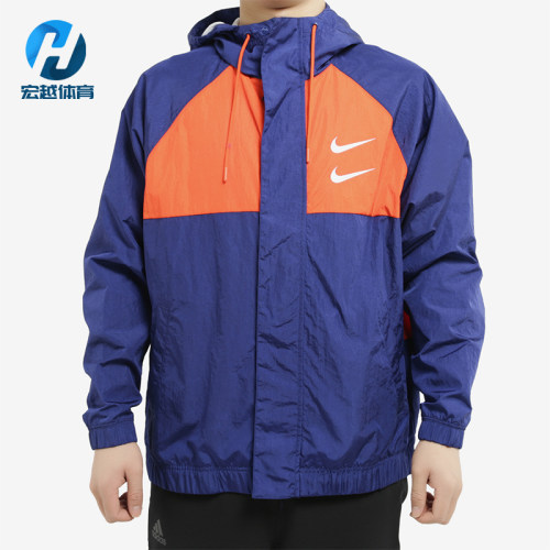 Nike/耐克正品Sportswear Swoosh男士运动防风梭织夹克CJ4889-455