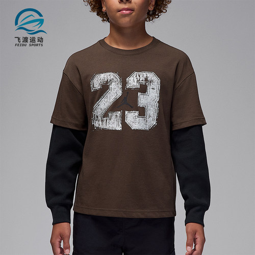 Nike/耐克正品JORDAN大童休闲假两件圆领复古时尚长袖IQ3374-237