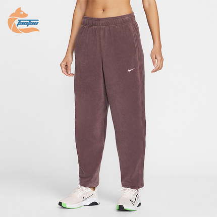 Nike/耐克正品2025冬季款女士休闲中腰摇粒绒刺绣长裤HV3708-502
