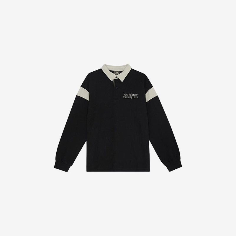 New Balance/NB正品运动男子户外休闲翻领长袖POLO衫NFE11221-BK