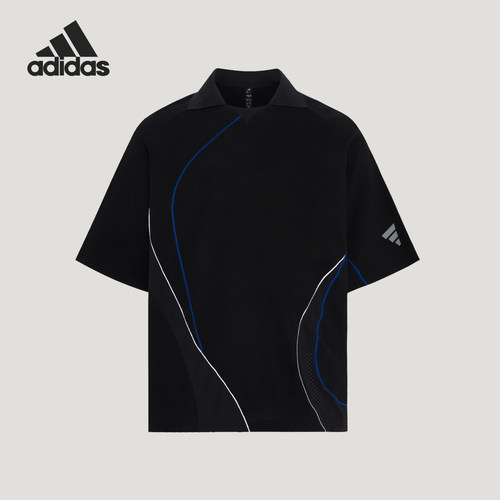 Adidas/阿迪达斯正品男士宽松翻领套头休闲运动短袖T恤KZ0662