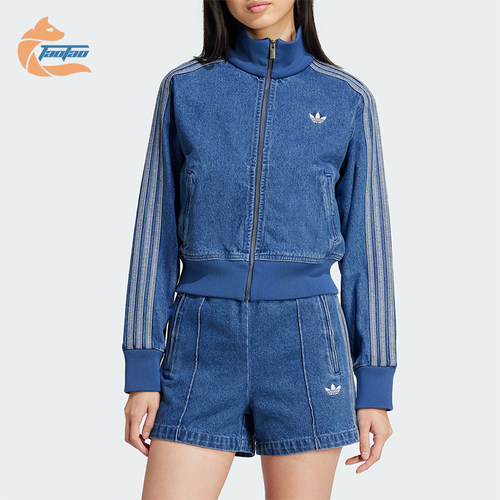 阿迪达斯女士牛仔运动时尚外套