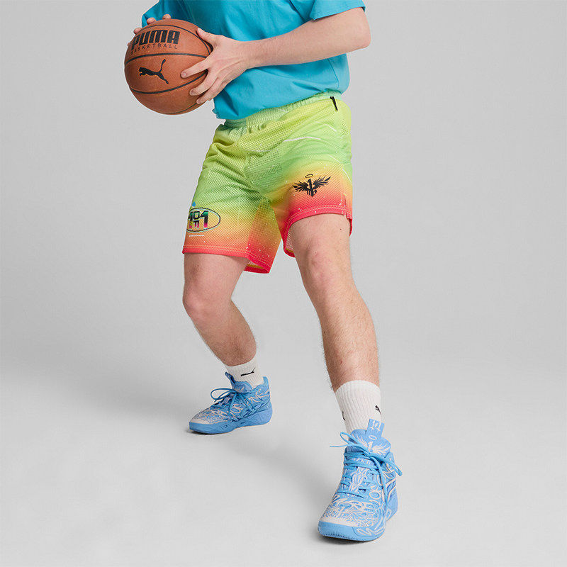Puma/彪马正品新款男士印花网面透气抽绳运动短裤627785-02