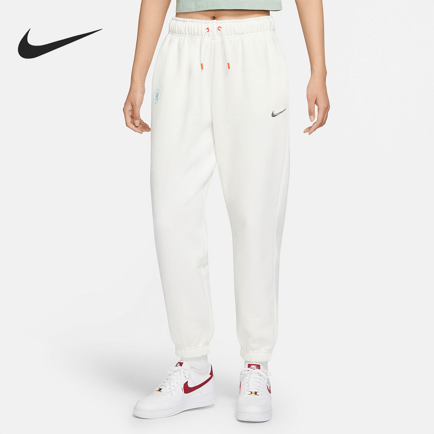 耐克女子宽松加绒高腰长裤