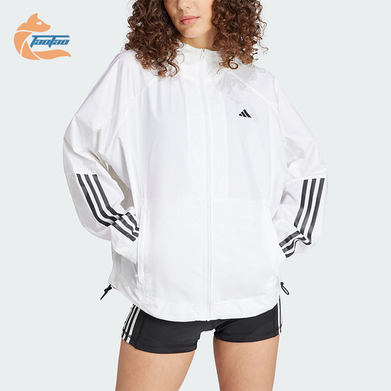 阿迪达斯女士连帽健身夹克