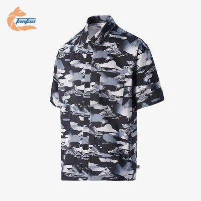 阿迪达斯男士时尚印花短袖衬衫