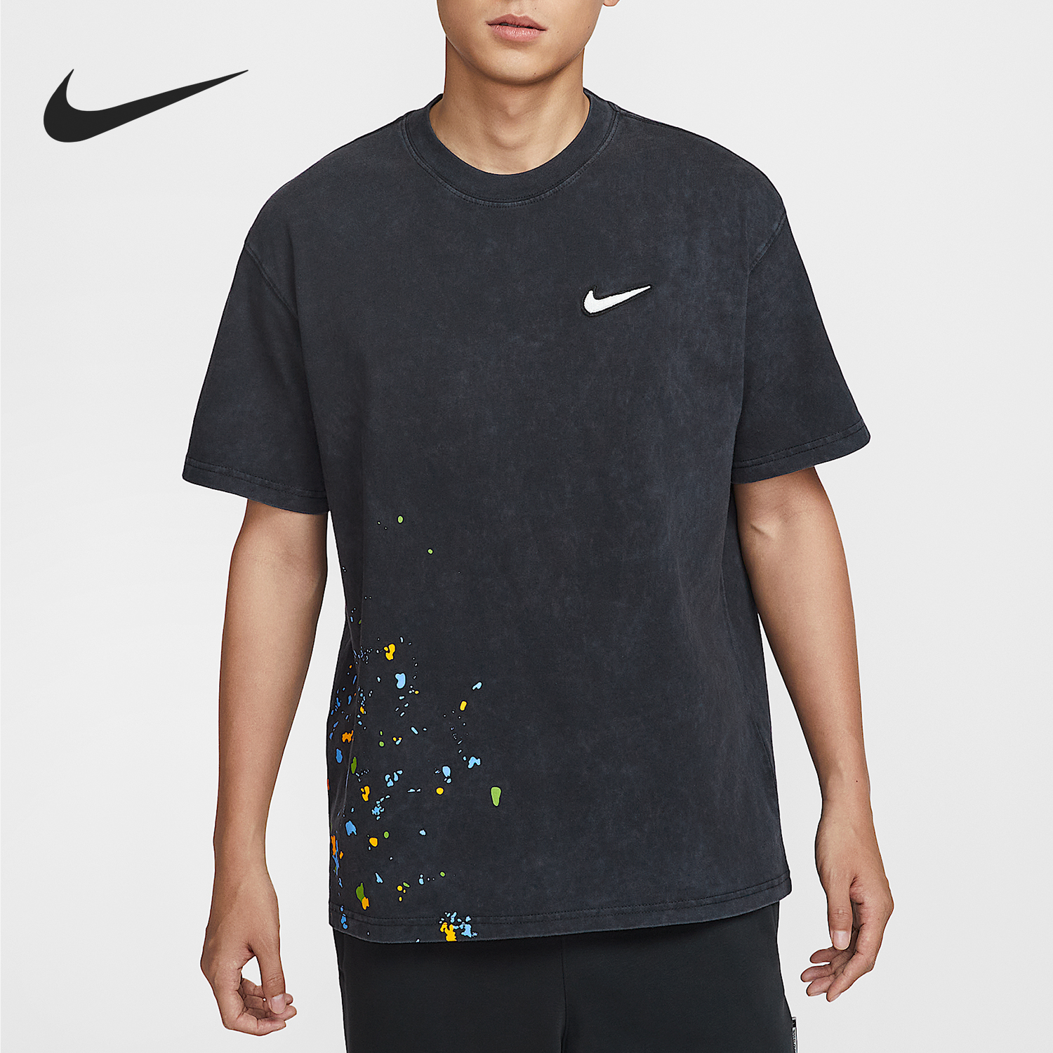 Nike/耐克正品2025夏季款男士休闲印花运动圆领短袖HV1672-010