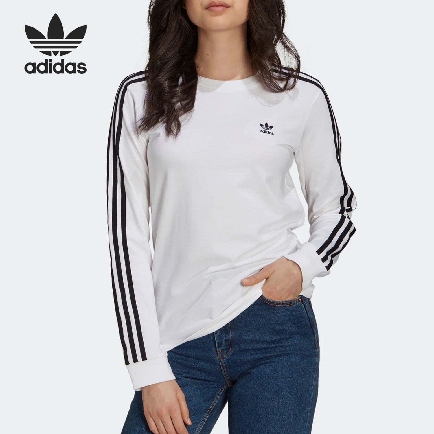 Adidas/阿迪达斯正品 Adicolor 三叶草女子运动T恤 GT4261