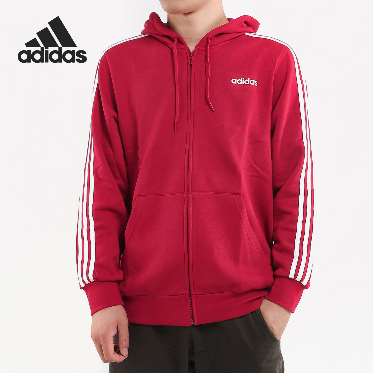 Adidas/阿迪达斯正品男子加绒连帽运动休闲夹克外套 FI0807,运动服/休闲服装,运动茄克/外套,淘宝优惠券,粉丝福利购,淘宝优惠卷