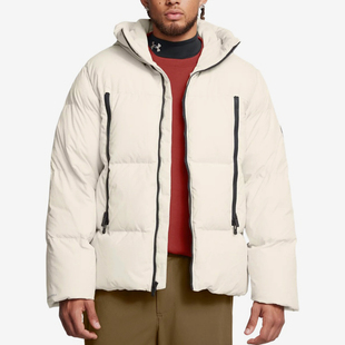 UA/安德玛正品冬季新款男子户外休闲保暖连帽羽绒服1384641-110