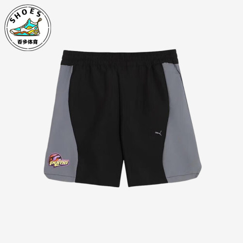 Puma/彪马正品2025夏季款男女拼接宽松经典梭织运动短裤631341-01