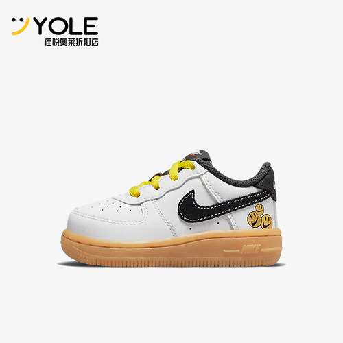 Nike/耐克正品AirForce1LV8新款婴童白棕色板鞋DO5863-100