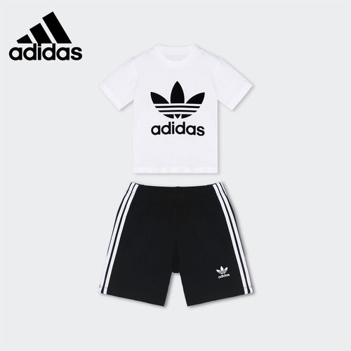 Adidas/阿迪达斯正品 SHORT TEE SET 男婴童休闲运动套装FI8318