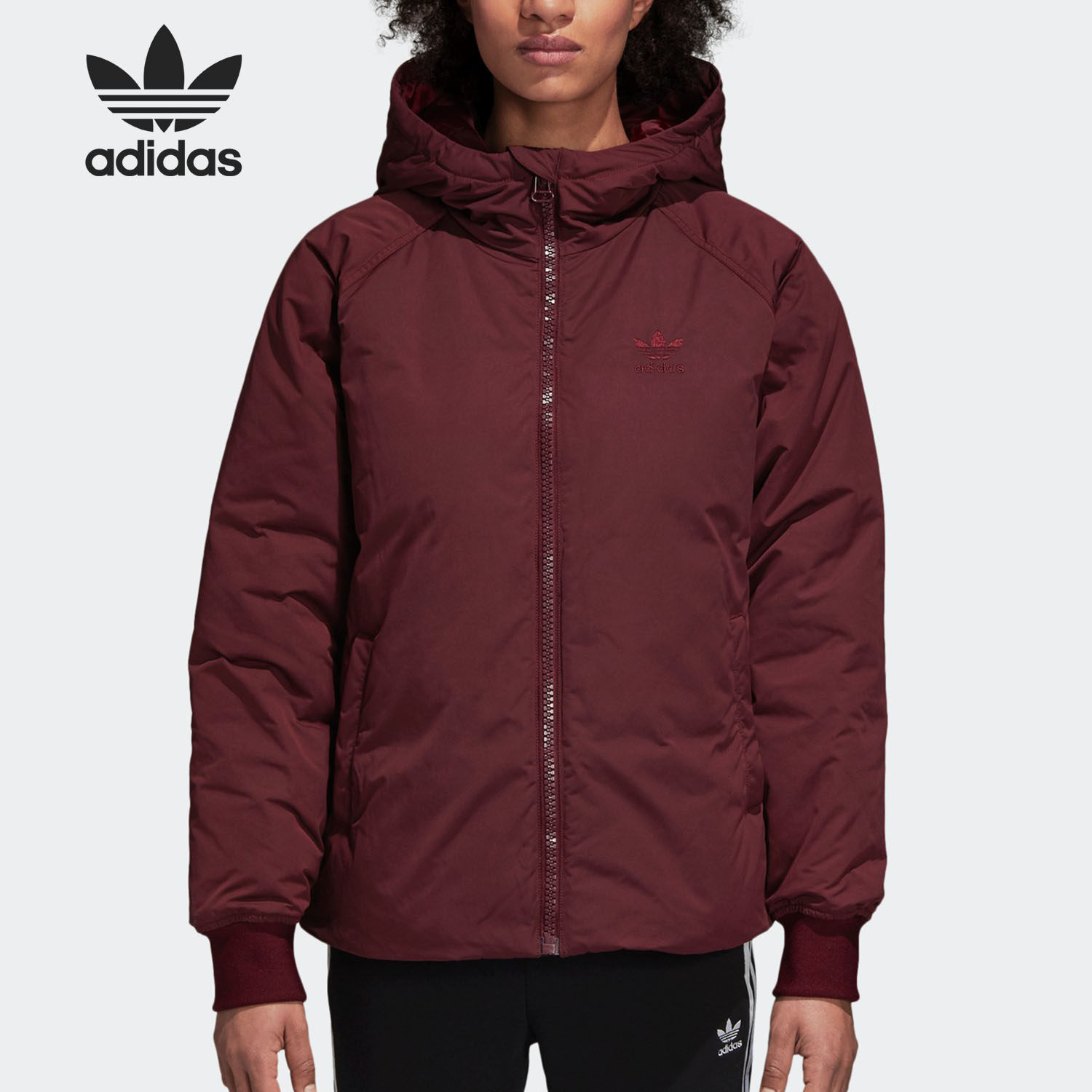Adidas/阿迪达斯正品三叶草女子运动休闲保暖羽绒服DH4571
