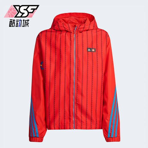 Adidas/阿迪达斯正品2025秋季大童印花时尚休闲连帽外套HS1163