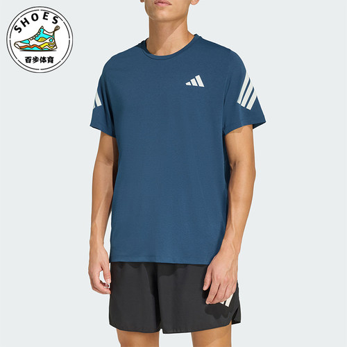 Adidas/阿迪达斯正品2026男士圆领舒适经典跑步运动短袖T恤JZ7692