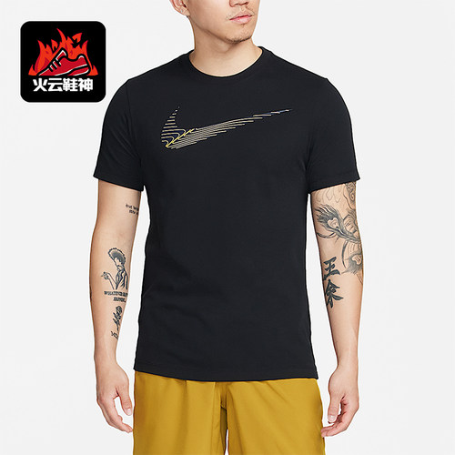 Nike/耐克正品2025男士耐穿圆领套头透气运动健身短袖FJ2465-010