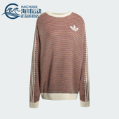 KQ6291 三叶草女士休闲圆领针织宽松套头衫 Adidas 阿迪达斯正品