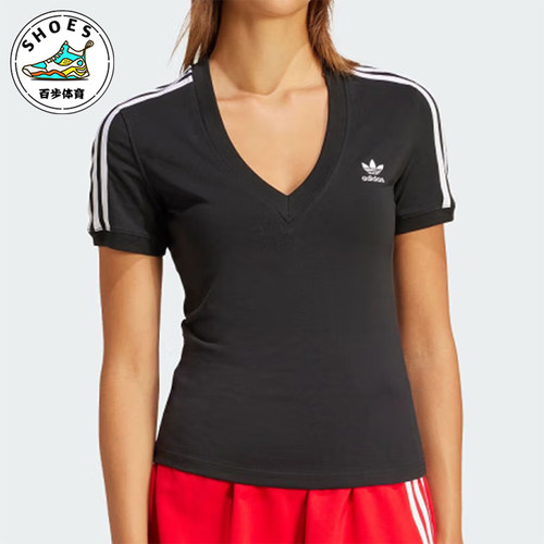 阿迪达斯女士修身简约短袖T恤
