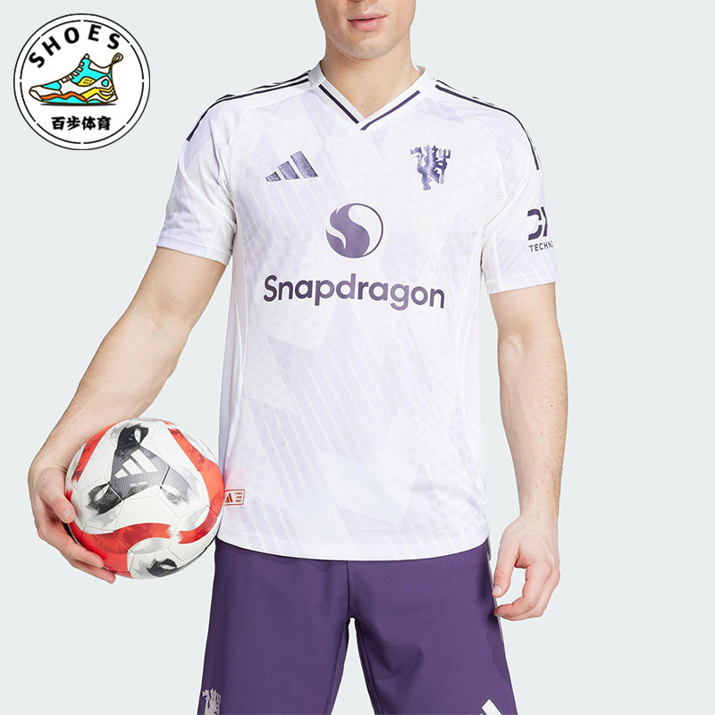 Adidas/阿迪达斯正品MANCHESTER男士透气足球运动训练短袖JI7424