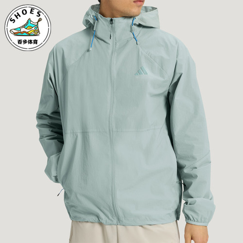 Adidas/阿迪达斯正品夏季男士多口袋凉感运动休闲连帽外套KR2512
