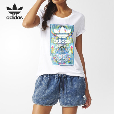 Adidas/阿迪达斯正品三叶草当季新款女子运动短袖T恤AJ8945