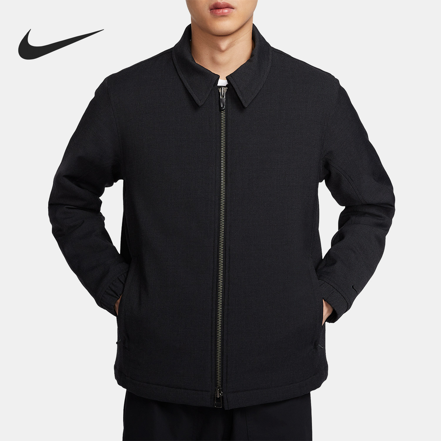 Nike/耐克正品春季男士翻领简约经典透气运动夹克外套HF6790-010