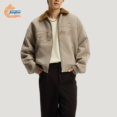 Adidas/阿迪达斯正品三叶草男士保暖新年款字母印花棉服KT0674