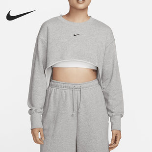 卫衣FB8265 Nike 女子运动透气休闲圆领短款 新款 063 耐克正品