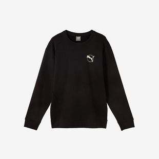 圆领简约印花图案休闲运动卫衣套头衫 Puma 男士 新款 彪马正品