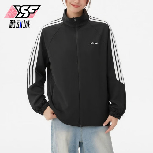 Adidas/阿迪达斯正品新款女士运动保暖经典拉链跑步外套KQ5370