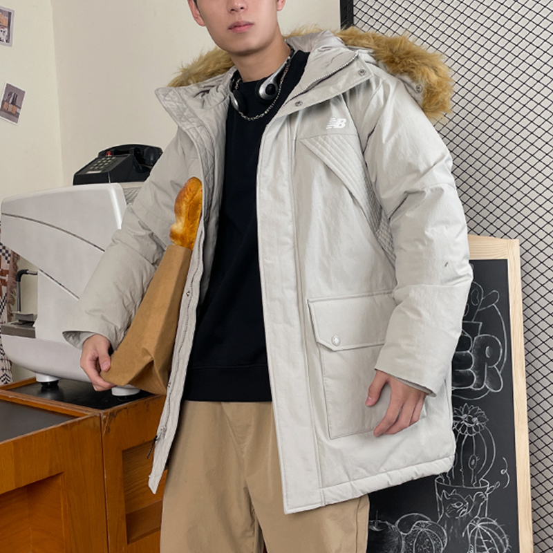 New Balance/NB正品冬季新款男子户外休闲连帽羽绒服AMJ34323-SEN