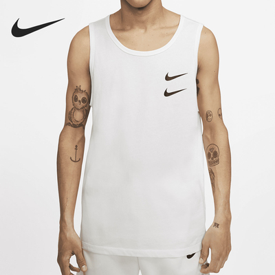 Nike/耐克正品2025男士休闲无袖印花圆领套头背心T恤CQ5293-100