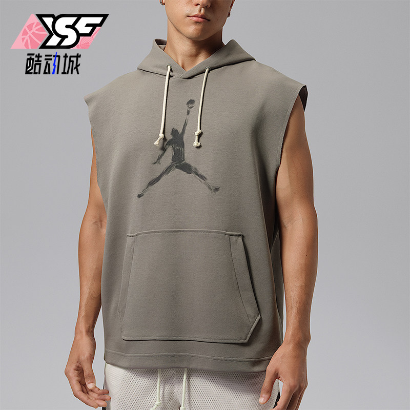 Nike/耐克正品Jordan男士运动连帽套头无袖卫衣IQ7265-029