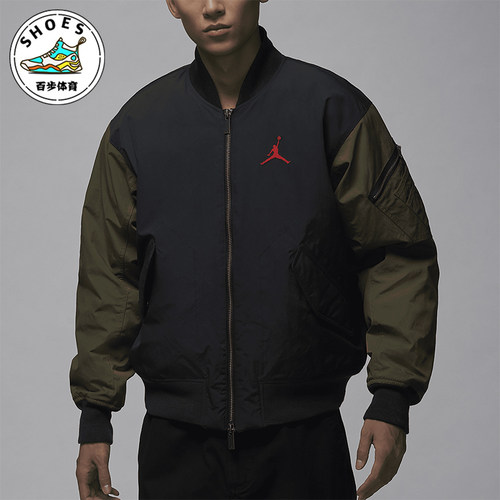 耐克男士运动拼接印花保暖棉服