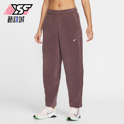 Nike/耐克正品2025冬季款女士休闲中腰摇粒绒刺绣长裤HV3708-502