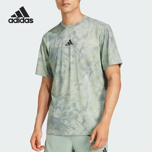 Adidas/阿迪达斯正品2025男士时尚圆领印花运动短袖JP3343