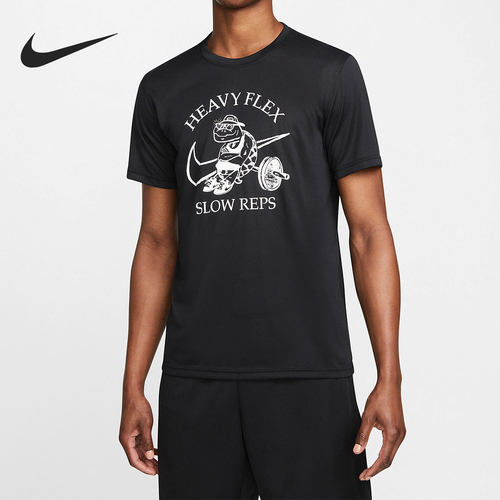 Nike/耐克正品 DRI-FIT 男子印花训练运动圆领T恤 DM6284-010