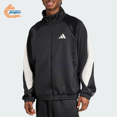 Adidas/阿迪达斯正品STADIUM男士立领宽松运动休闲拼接外套JN1821