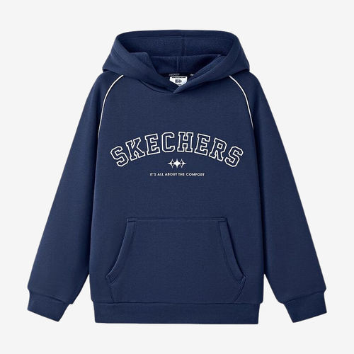 Skechers斯凯奇正品儿童连帽宽松休闲运动卫衣L425K008-002Z