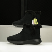 斯凯奇正品 秋季 女鞋 Skechers 花朵刺绣保暖绒毛雪地靴毛边鞋 短靴