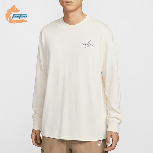 Nike/耐克正品Sportswear男士刺绣圆领长袖T恤HQ8166-901